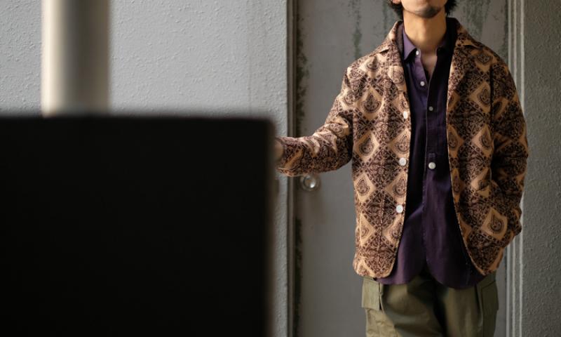 South2 West8:Pen Jacket – Printed Flannel / Batik