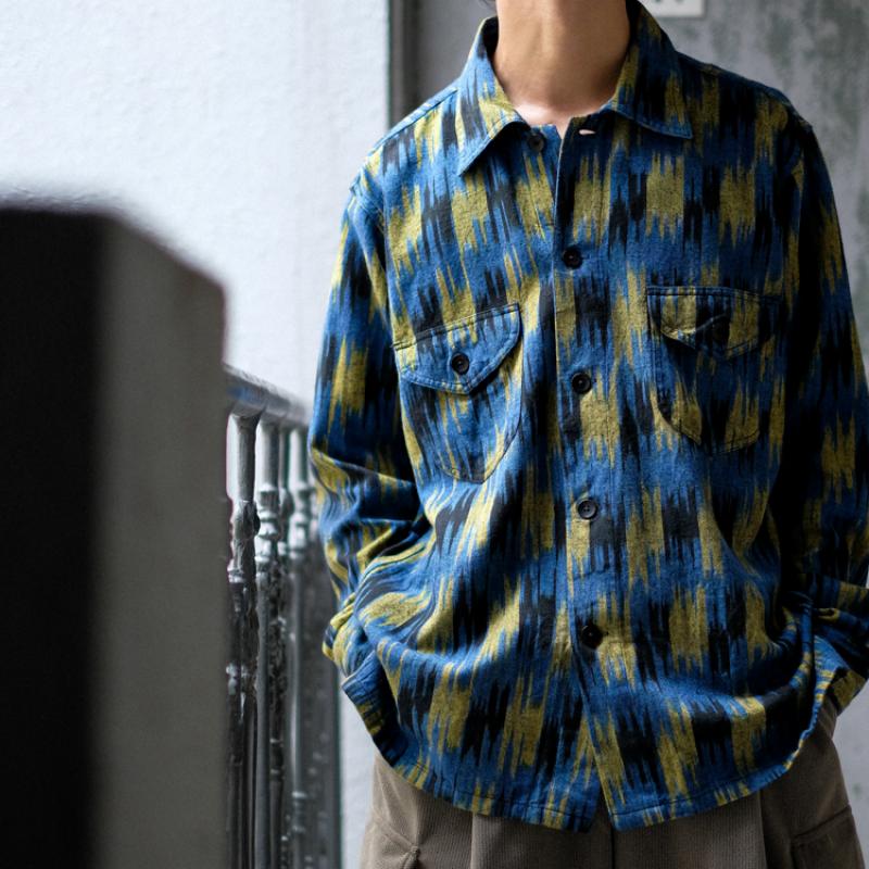 South2 West8:Smokey Shirt – Ikat Pattern