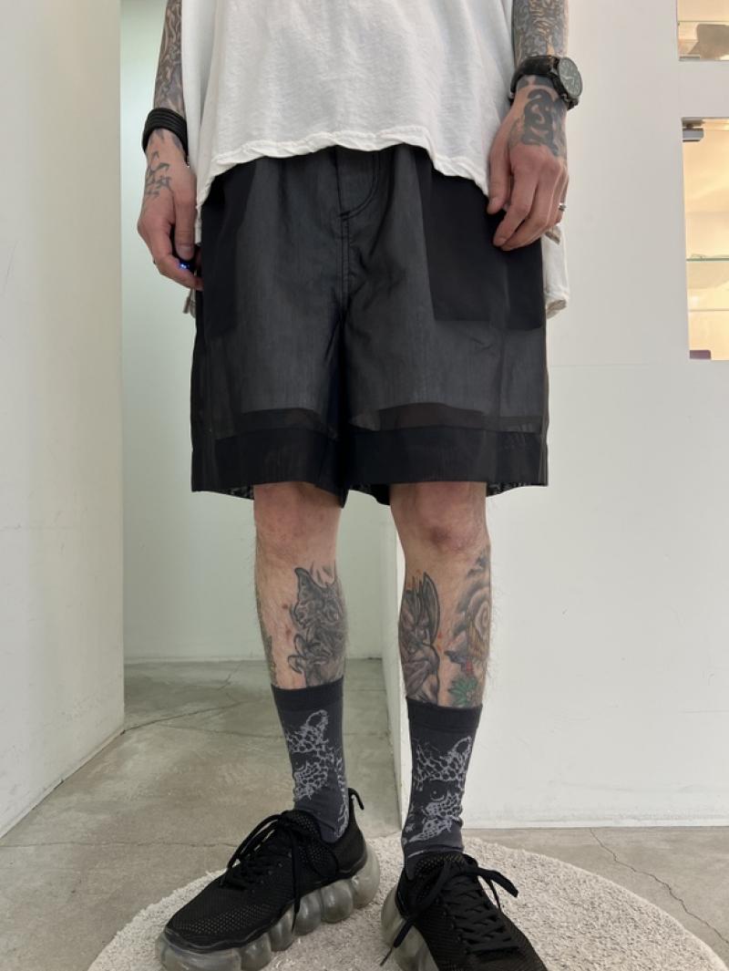 WIZZARD / SHEER LAYERED SHORT PANTS  