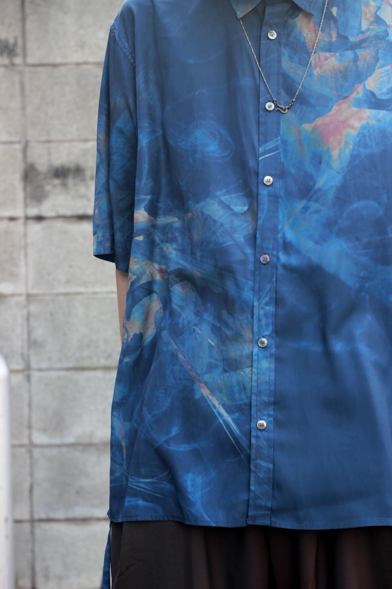 WIZZARD [] H/S PRINT SLIT SHIRTS <åȥ>  ʤʷϵΥƥϤѤΥϡե꡼֥ġ WSH22-004 2Ÿ