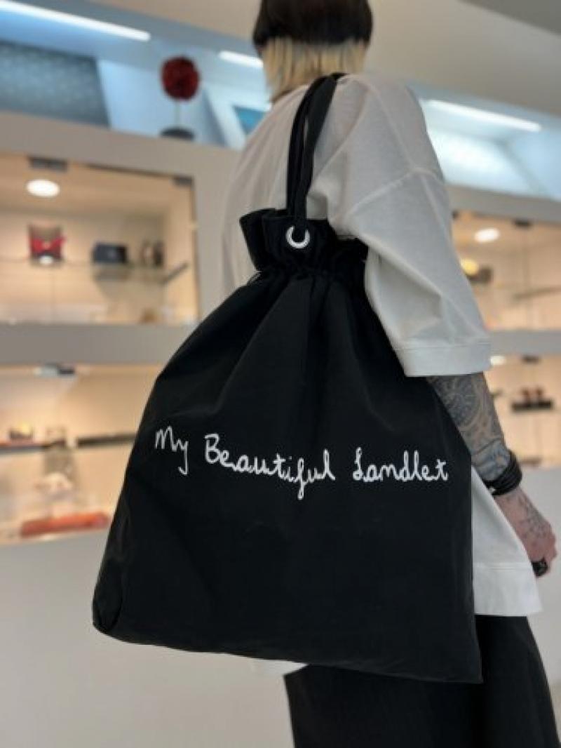 my beautiful landlet / COTTON NYLON BIO PEACH TOTE BAG 