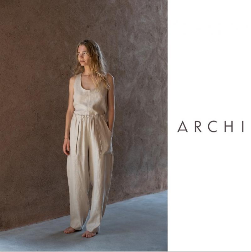 ARCHI / ƥ LINEN GATHER PANTS