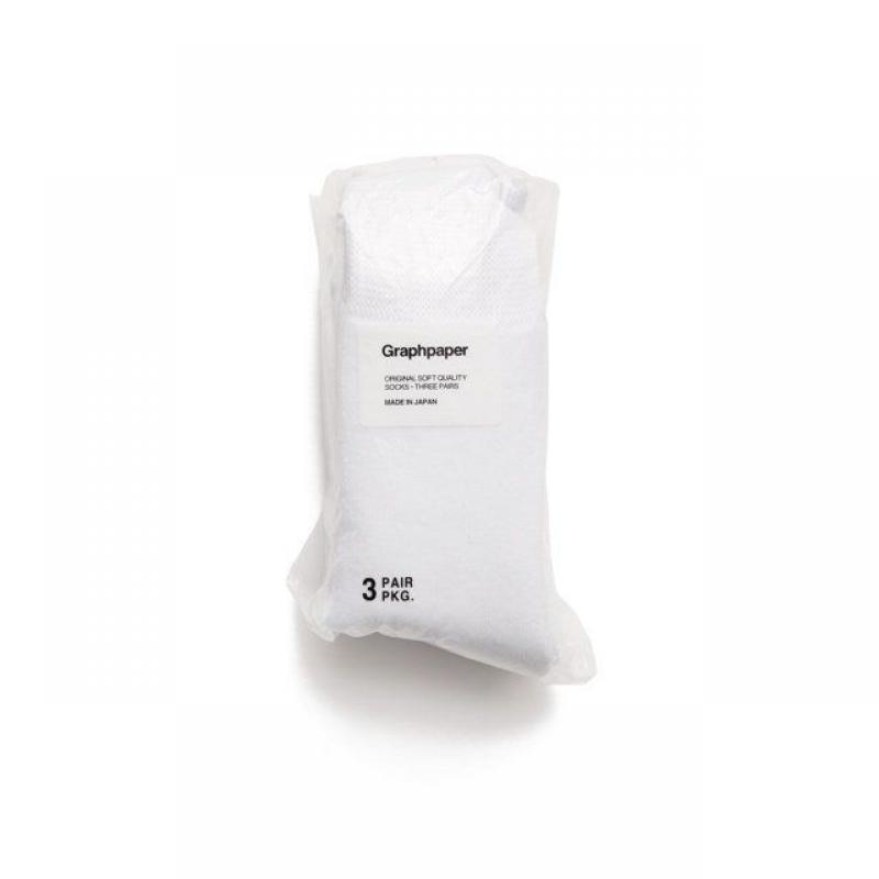 Graphpaper եڡѡå Graphpaper 3-Pack Socks(GU223-90230B)WHITE86()ȯ 