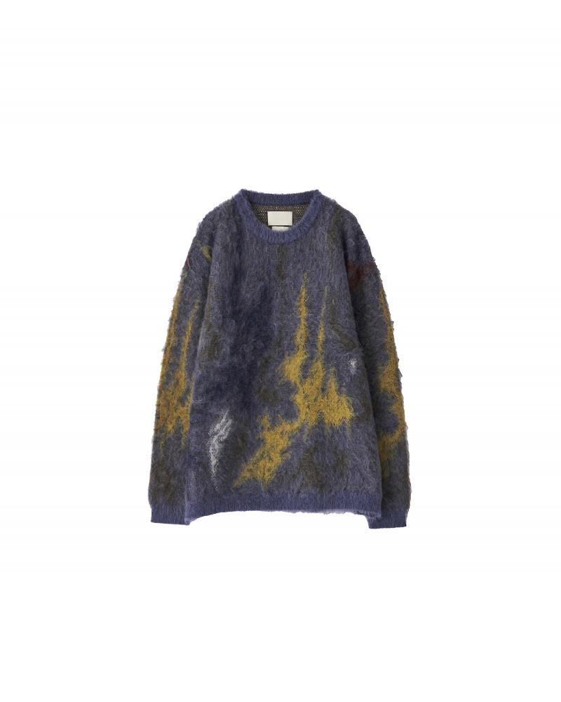 YOKE 衼22AW STILL JACQUARD CREWNECK(YK22AW0415S)DUSTY BLUE