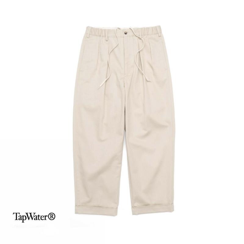 TapWater 2022AW Cotton Chino Tuck Trousers(TP221-40002)BEIGE