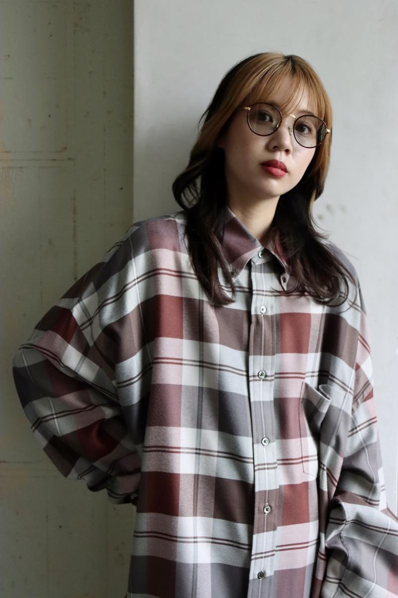 Graphpaper եڡѡ22AW Viscose Check Oversized B.D. Shirt(GU223-50197)Check 