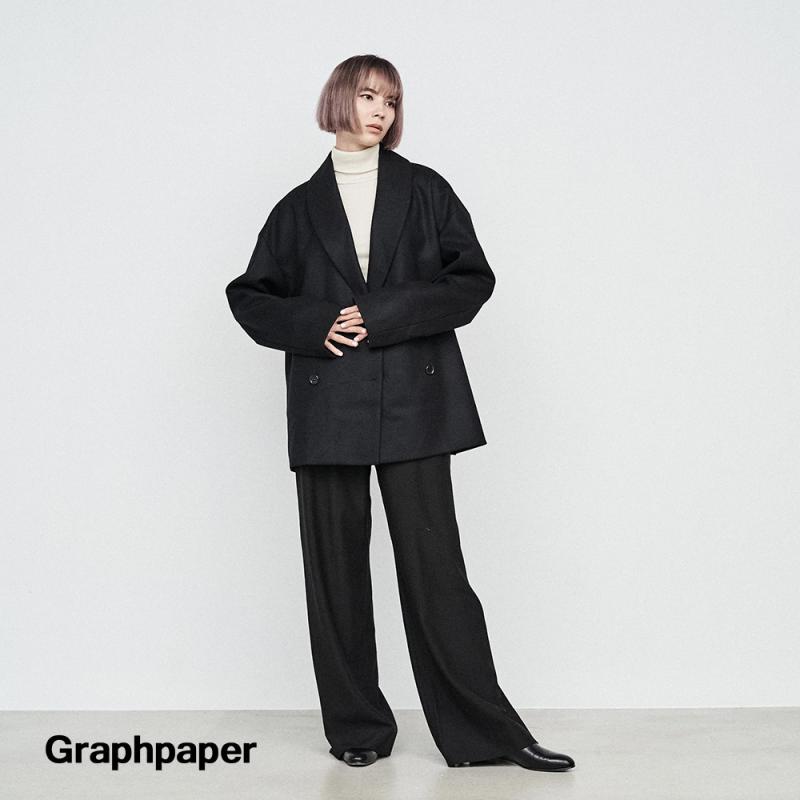 Graphpaper(WOMENS) / ƥ Twill Melton Shawl Collar Coat