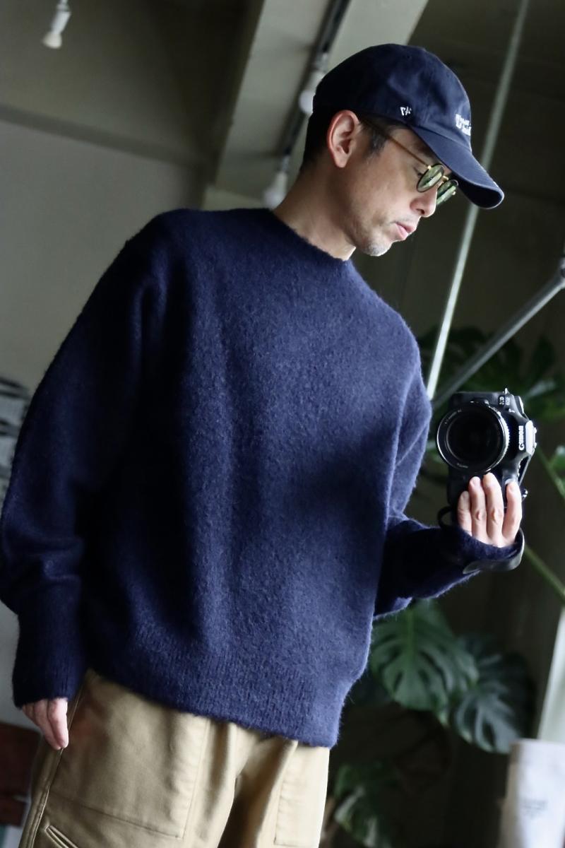 blurhms ֥顼ॹ22FW Wool Alpaka Napping Knit(BHS22F031B)Dark Navy 