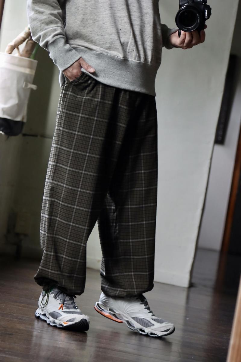 FreshService եå奵ӥ22AW WOOLY STRETCH OVER TRACK PANTS(FSW-22-PT_144)GREEN CHECK 