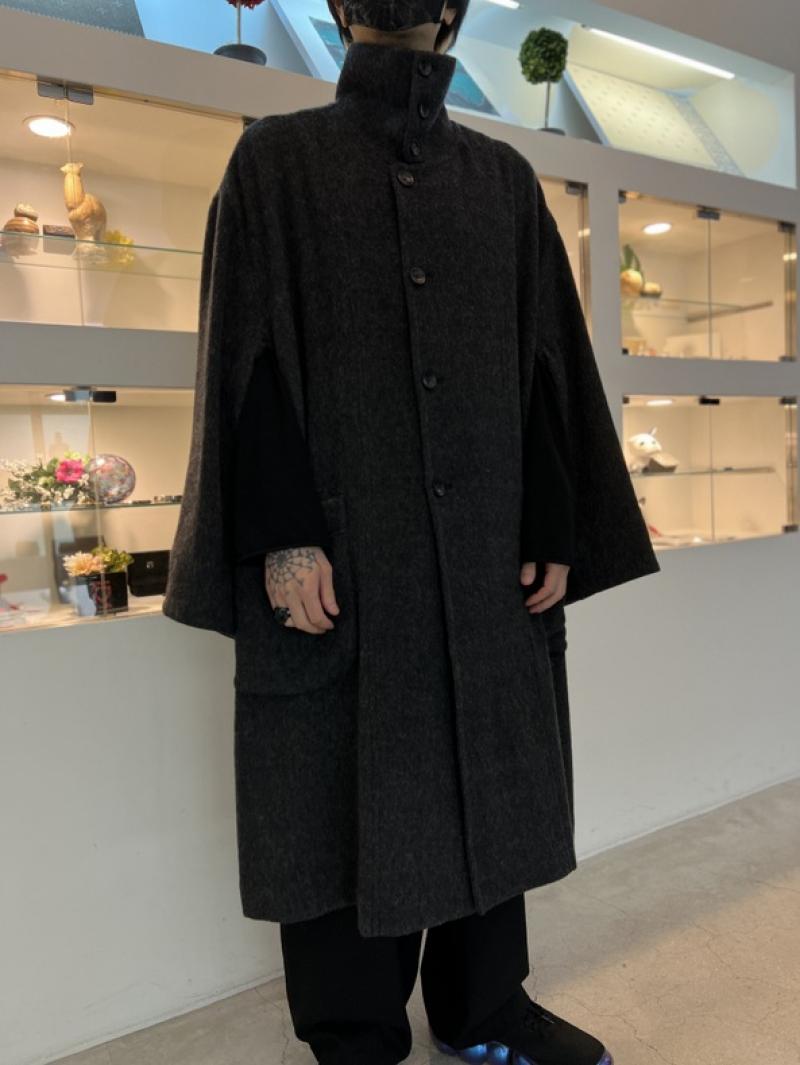 VOAAOV / RECYCLE HERRINGBONE BLANKET Long Coat 