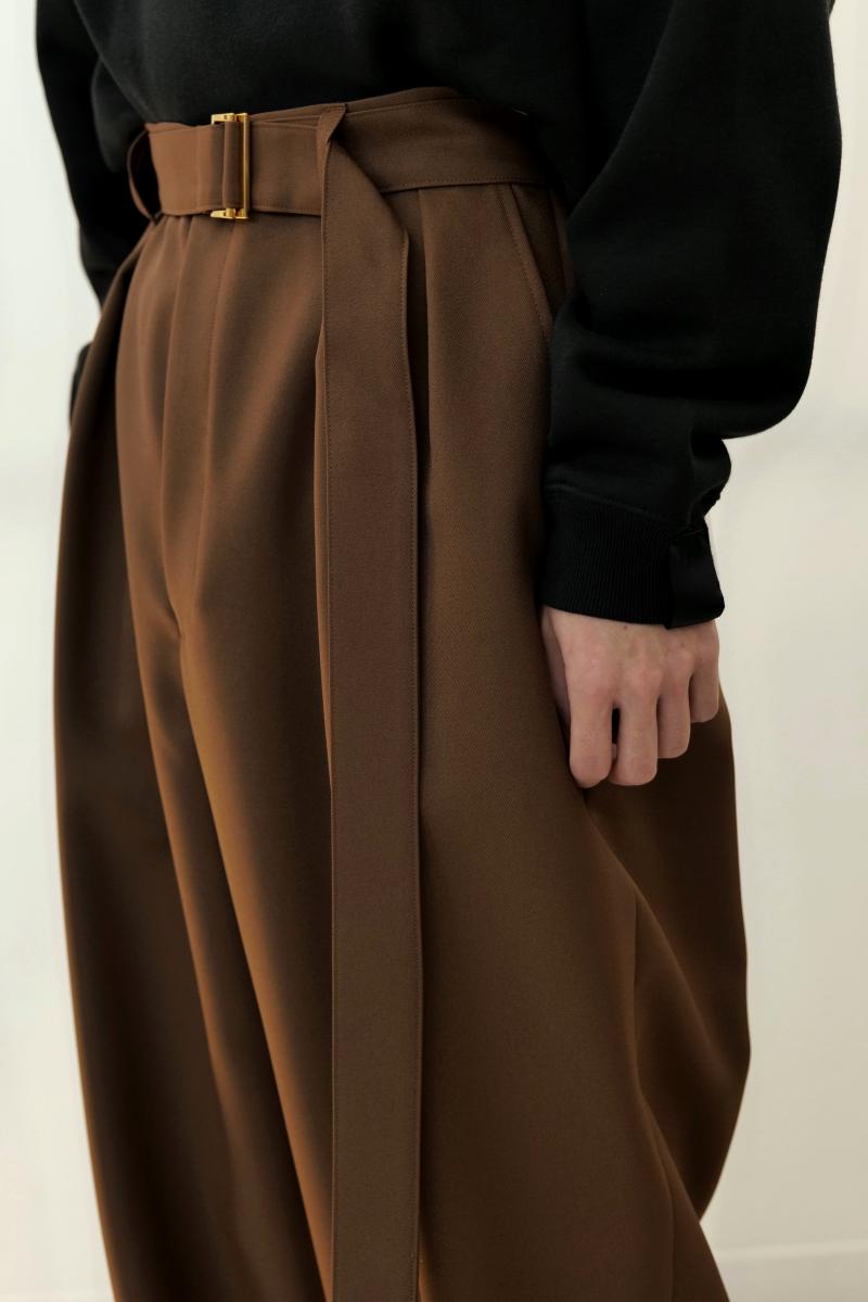 CULLNI [] Long Belt Wide Pants <󥰥٥ȥ磻ɥѥ> 22-AW-009 27000+TAX  ϥΤΥĥǺѤ󥰥٥ȤȥåȤΥ磻ɥѥġ