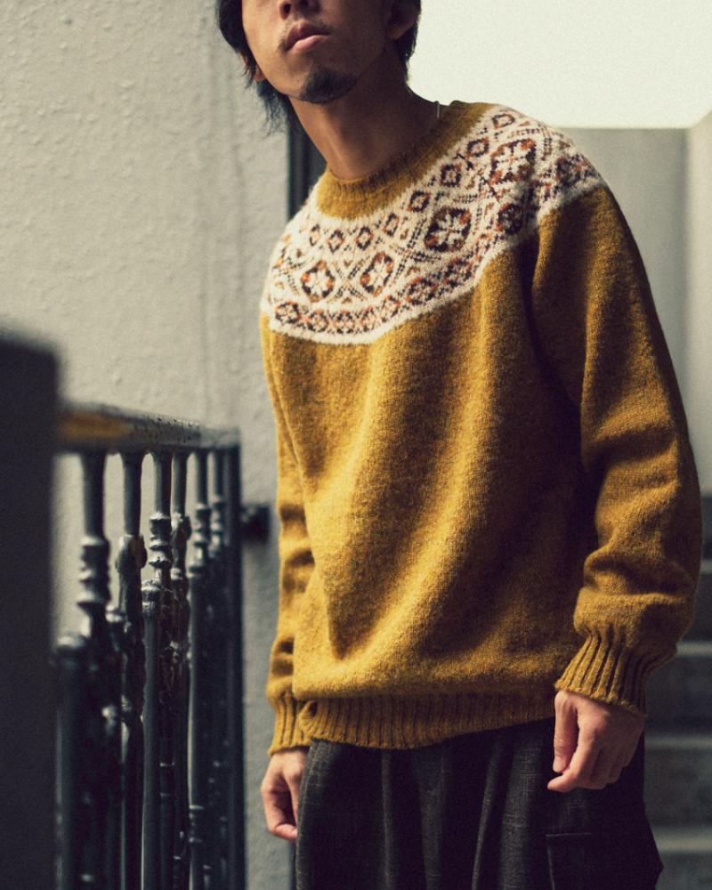 JAMIESONS KNITWEAR:FAIRISLE YOKE PULLOVER