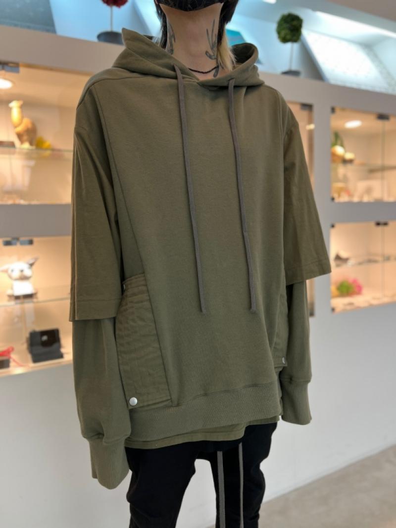 A.F ARTEFACT / Combi Layered Hoodie Pullover 