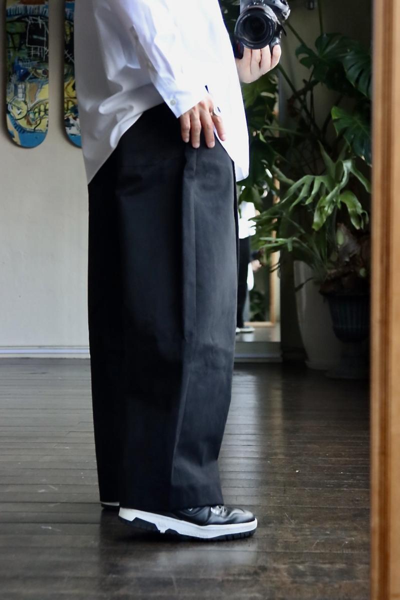 STUDIO NICHOLSON ˥륽23SS DEEP PLEAT VOLUME PANTS (STORE SNM-351)BLACK