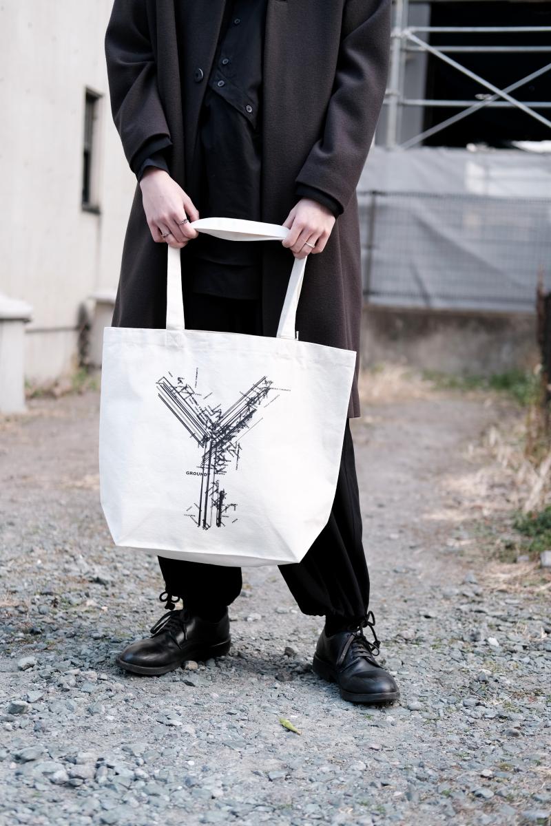 Ground Y [饦ɥ磻] Cotton Canvas Tote Bag <åȥ󥭥ХȡȥХå>  ֥ɥǥĴΥեåǥǻž夲ȡȥХå