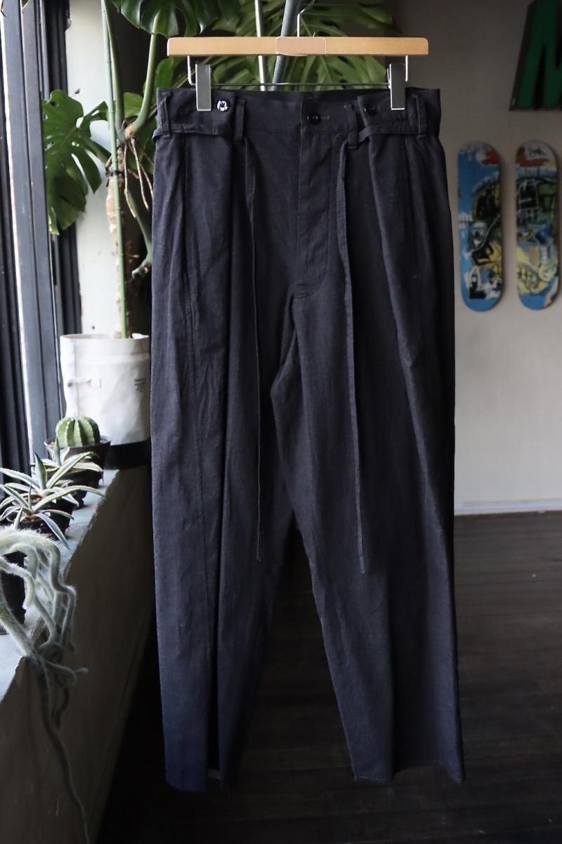 blurhms ֥顼ॹ23SSѥ Selvage Twill Button Tuck Easy Pants(BHS23S004)HEATHER BLACK