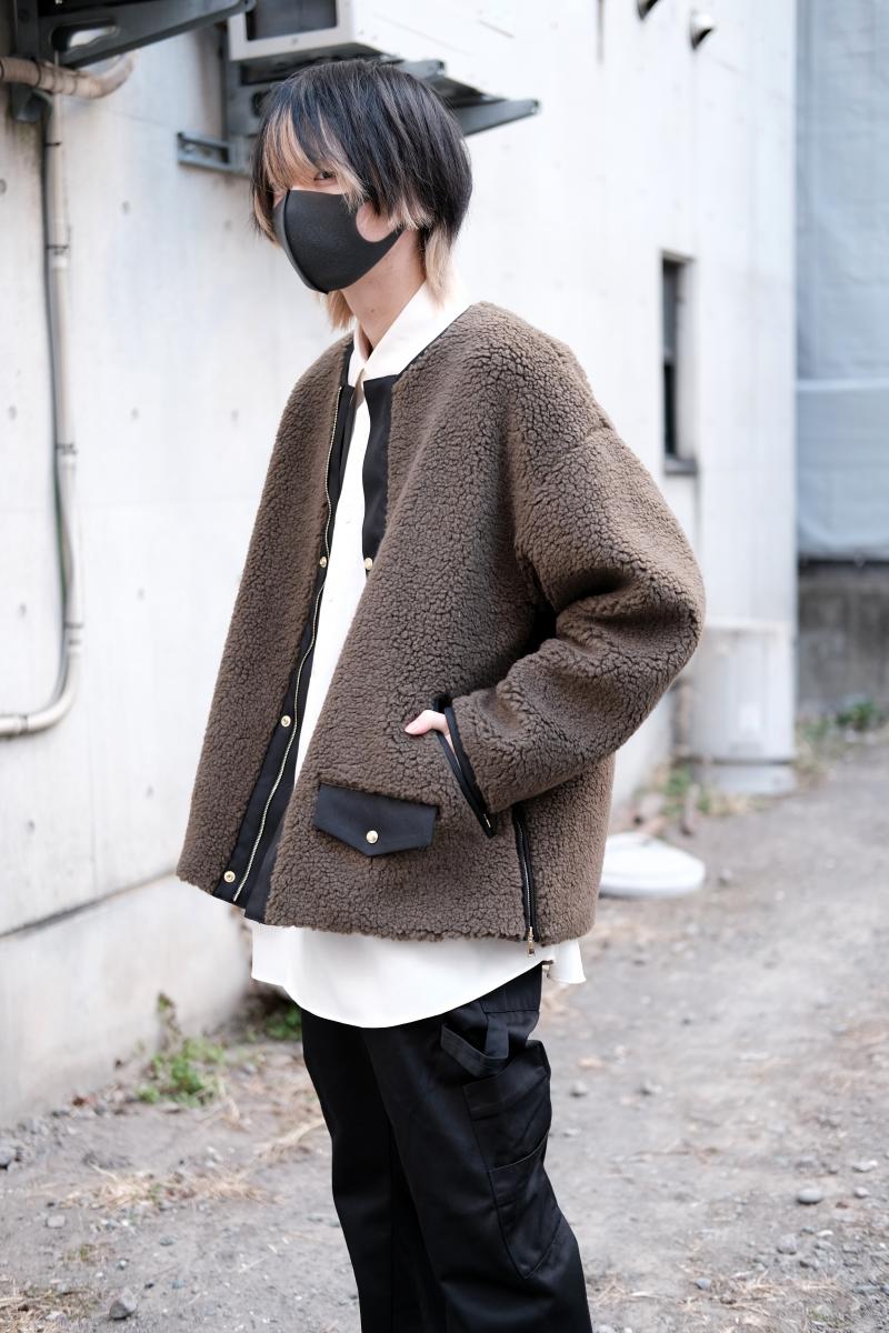 CULLNI [] Wool Boa Collarless Riders Blouson <ܥ饤> 30%OFF37800+TAX ☜ 54000+TAX