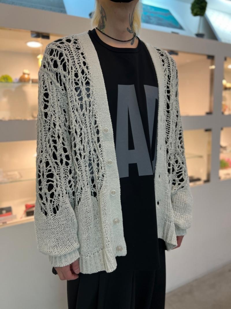 LAD MUSICIAN / TAPE YARN LACE KNIT CARDIGAN 