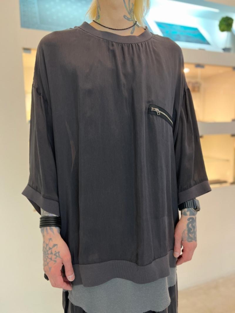 my beautiful landlet / DYED CUPRO TAFFETA BIG T-SHIRT 