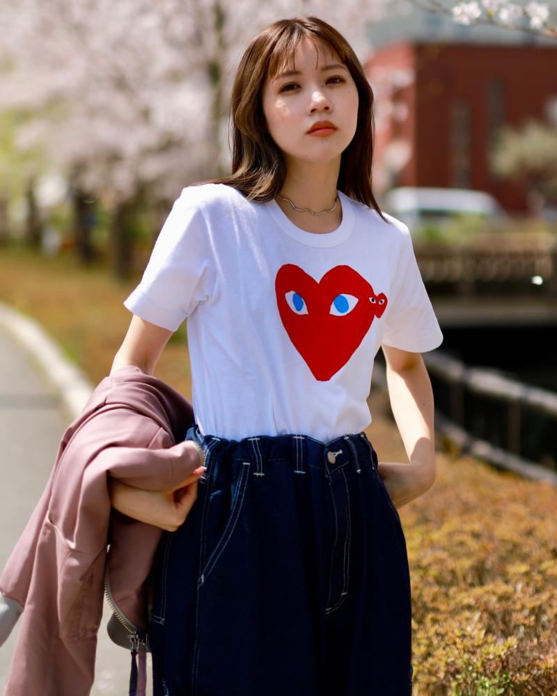 PLAY COMME des GARCONS ץ쥤ǥ륽 Redϡ With Blue Eyes T (White) WOMEN'S 