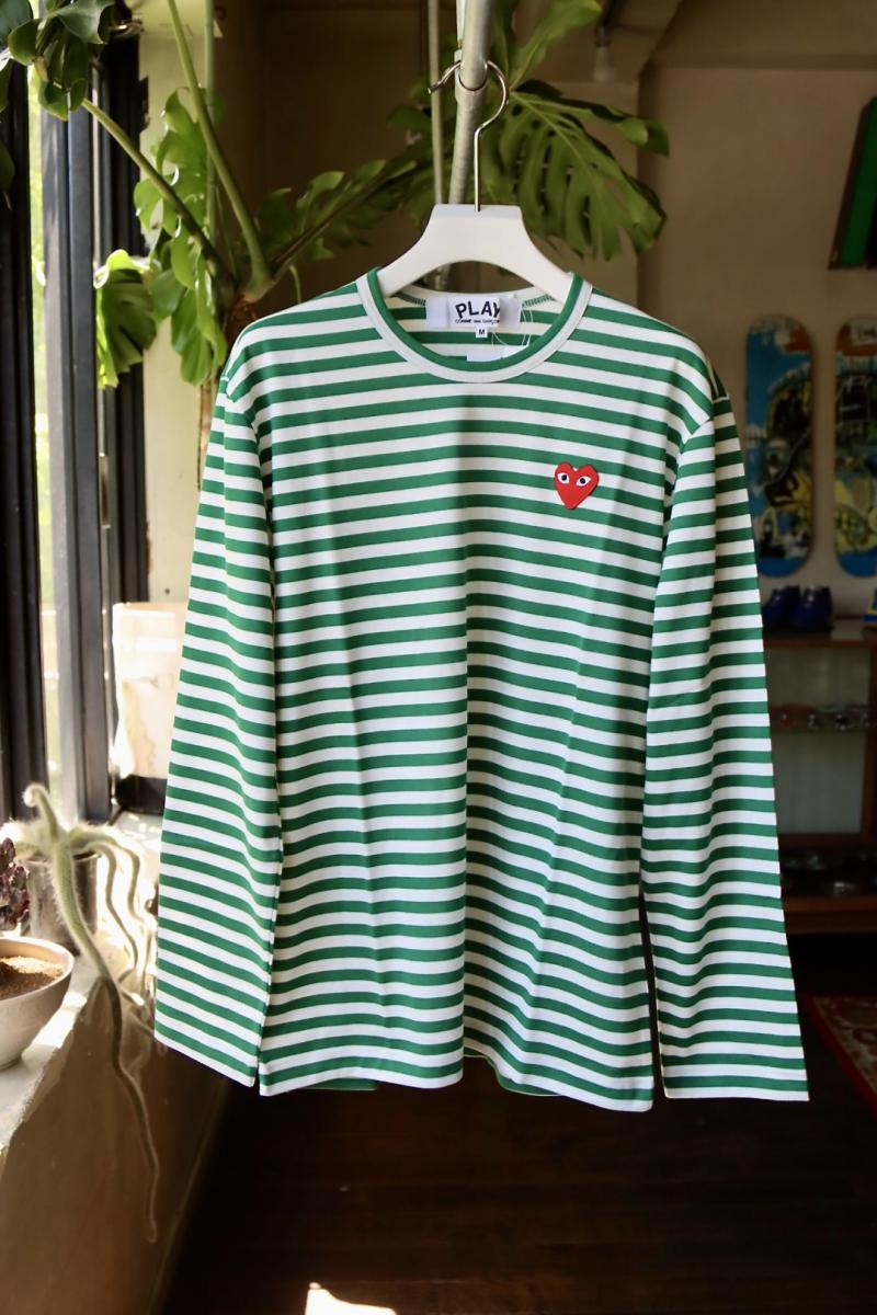 PLAY COMME des GARCONS ץ쥤ǥ륽 ܡT (GREEN/WHITE)MEN'S 