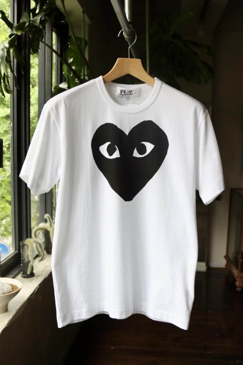 PLAY COMME des GARCONS ץ쥤ǥ륽 ֥åϡTBLACK HEART (WHITE/BLACK)MEN'S 