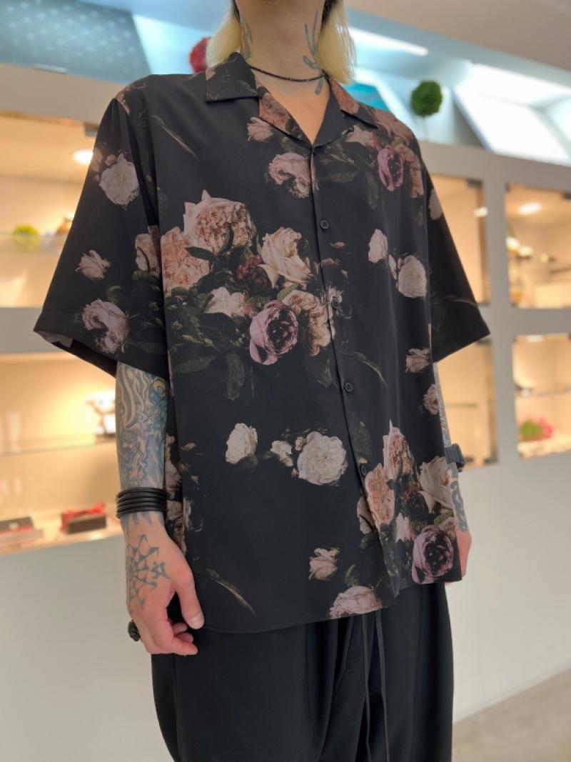 LAD MUSICIAN / DECHINE PAINT FLOWER OPEN COLLAR SHORT SLEEVE SHIRT 