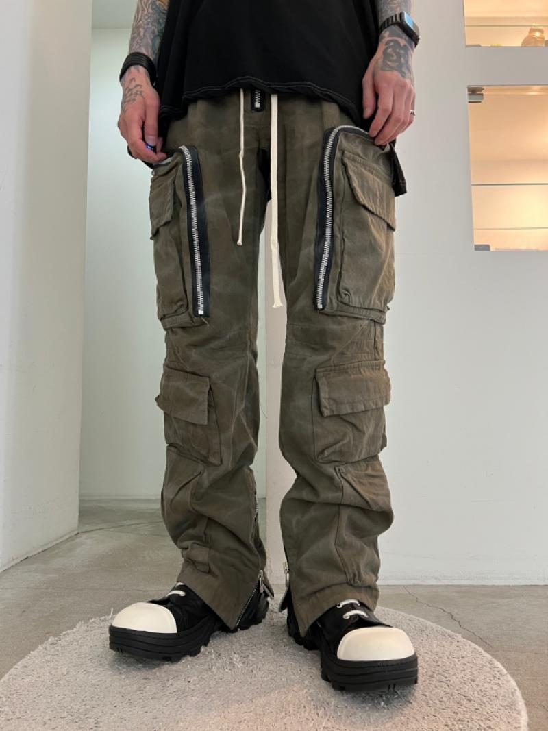 A.F ARTEFACT / Vintage Dyed Zip Long Pants 