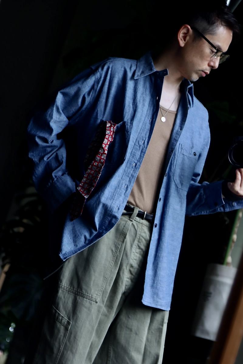 購入の正規品 アプレッセ23AWシャツ BB Washed Chambray Shirt - トップス