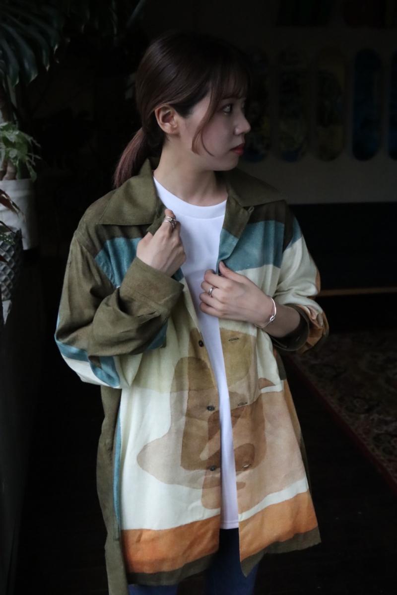 YOKE 衼23AW PRINTED OPEN COLLAR SHIRT (YK23FW0556SH) BROWN78()ȯ! 