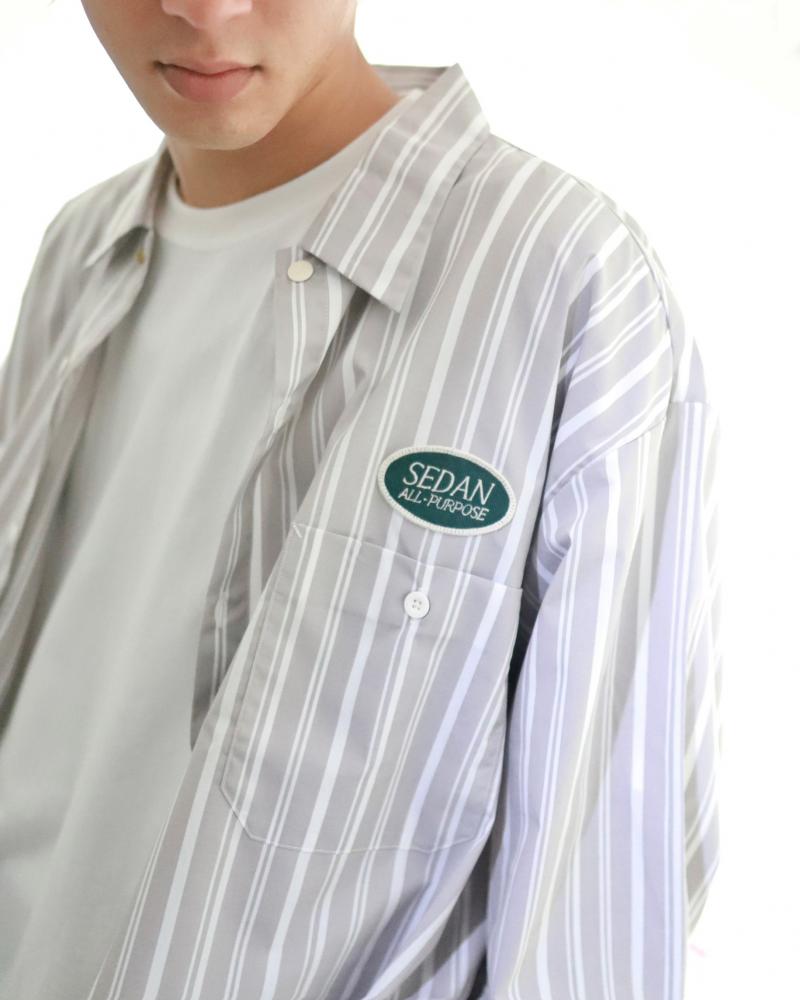 SEDAN ALL-PURPOSE 󥪡ѡѥ23FW OVAL LOGO WORK SHIRT(SD23F-SH01)GREY STRIPE812()ȯ! 