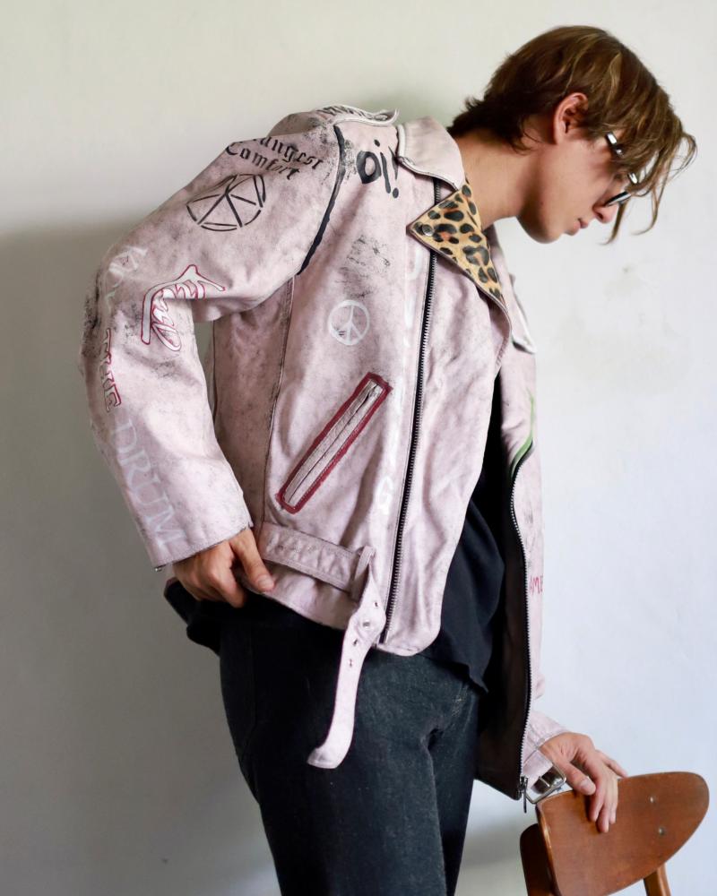 doublet ֥å23AW CLACKING LEATHER RIDERS JACKET (23AW01BL169) PINK811()ȯ! 