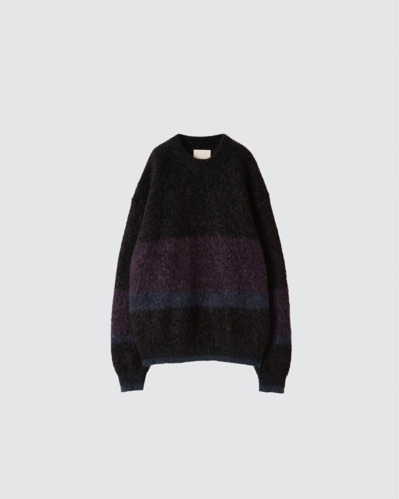 YOKE 衼23AW MOHAIR BORDER CREWNECK SWEATER(YK23FW0572S)BLACK826()ȯ!