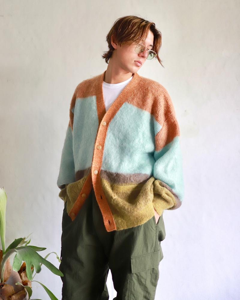 YOKE 衼23AW MOHAIR BORDER CARDIGAN(YK23FW0571S)PINK826()ȯ! 