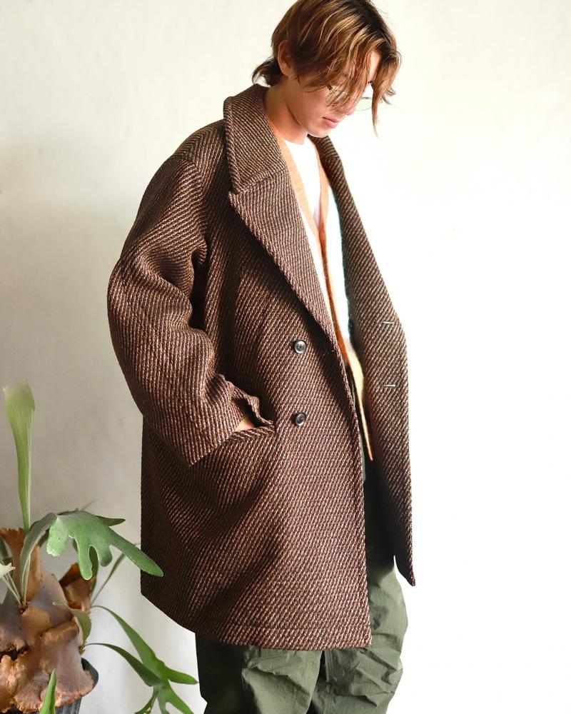 YOKE 衼23AW DOUBLE BREASTED HALF COAT(YK23FW0515C)BROWN826()ȯ!