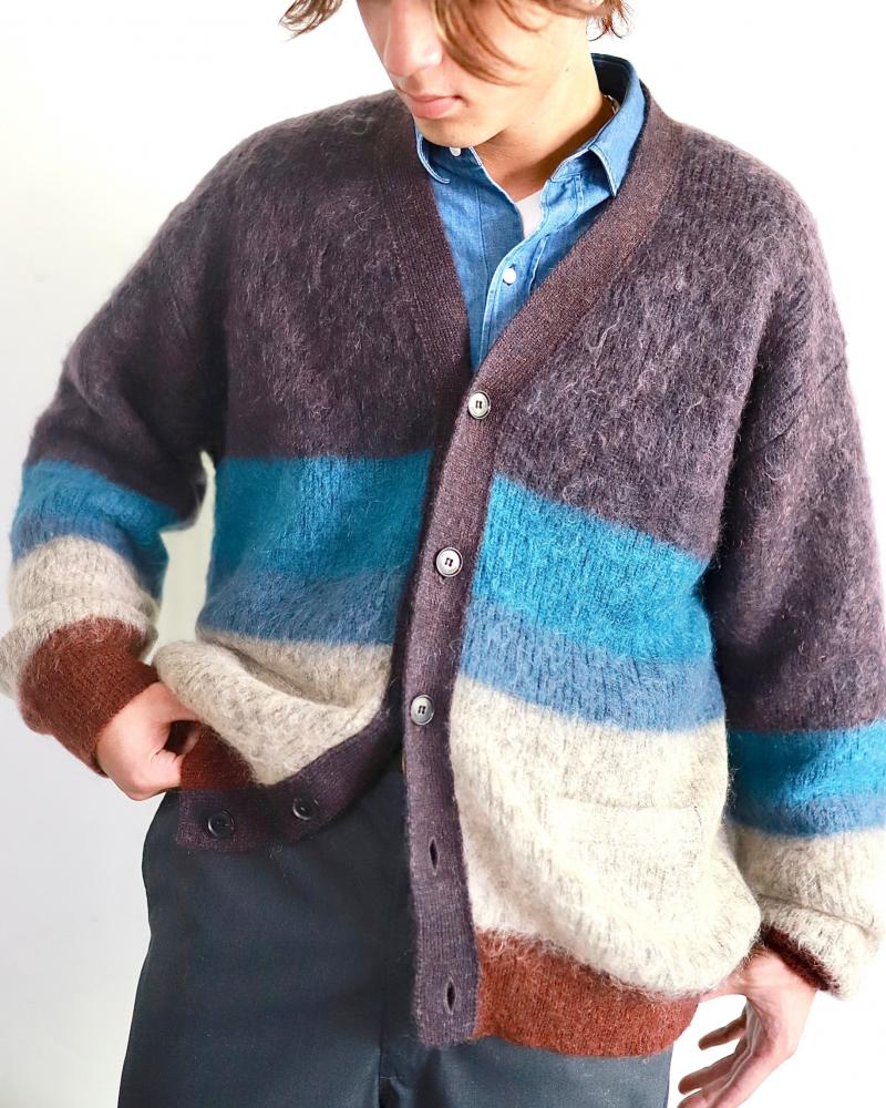 YOKE 衼23AW MOHAIR BORDER CARDIGAN(YK23FW0571S)PURPLE826()ȯ!