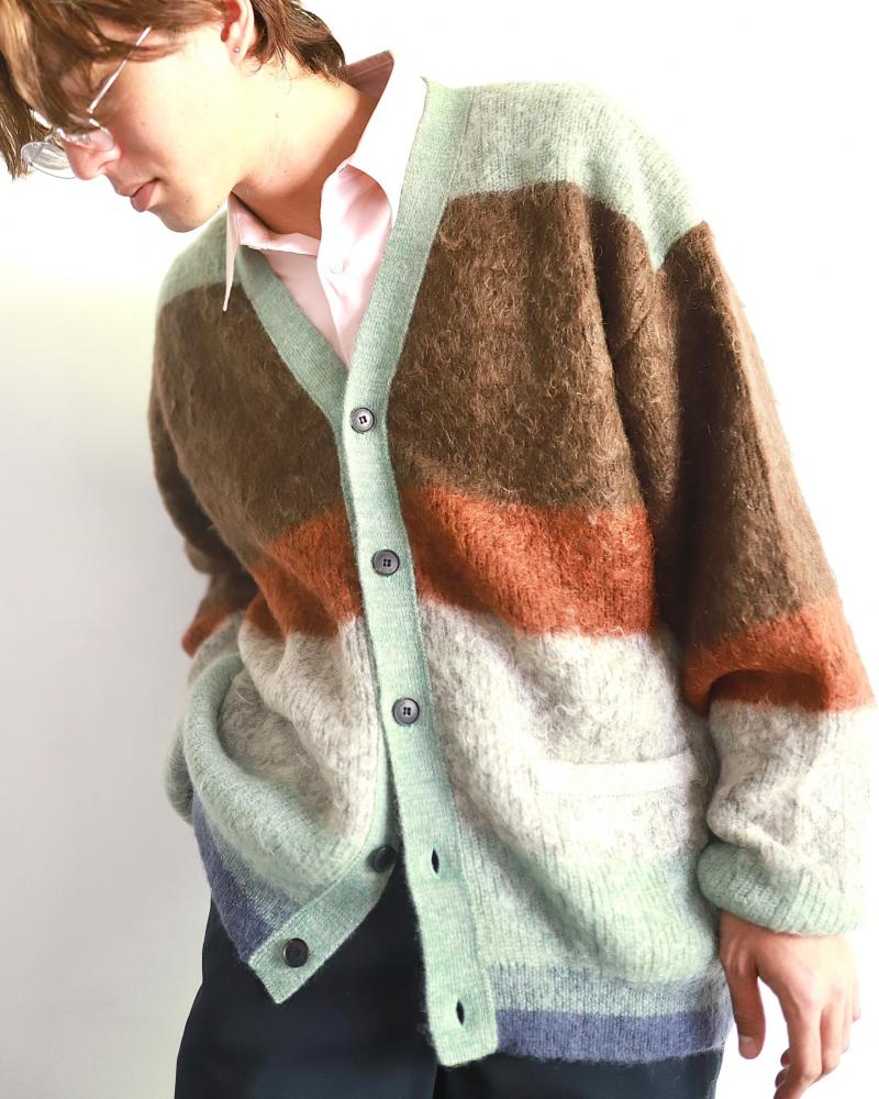 YOKE 衼23AW MOHAIR BORDER CARDIGAN(YK23FW0571S)BROWN826()ȯ!