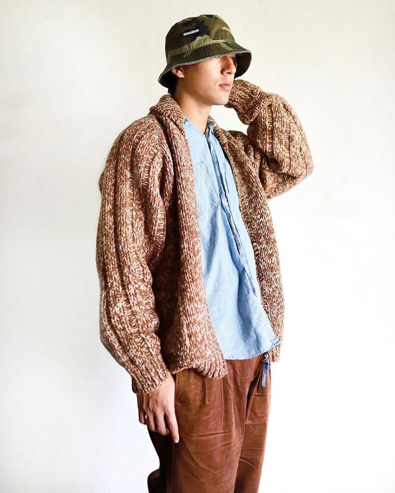 TapWater åץ23AW Shetland Wool Cowichan Zip Cardigan(TP223-80030)BEIGEBROWN923()ȯ! 