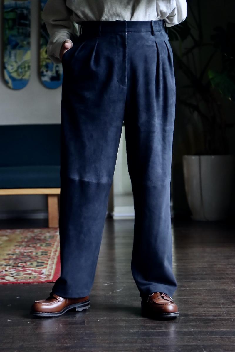 A.PRESSE ץå23AW Suede Trousers (23AAP-04-24H)NAVY 