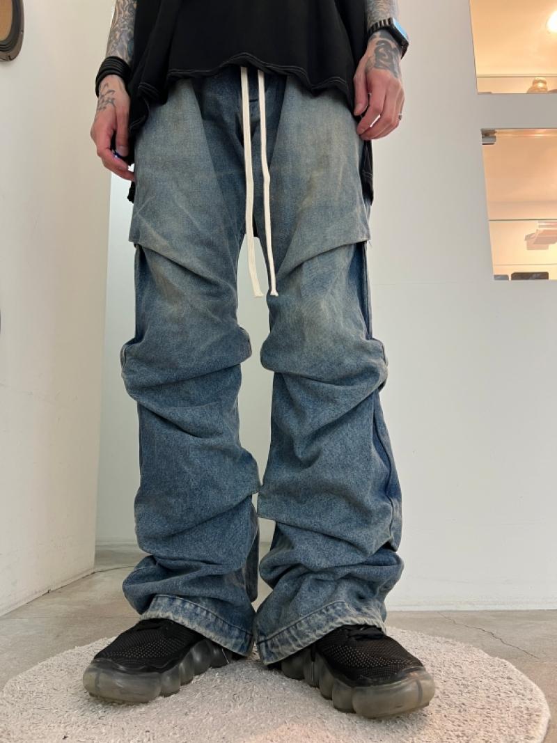 A.F ARTEFACT / Denim Tuck Slim Baggy Pants 