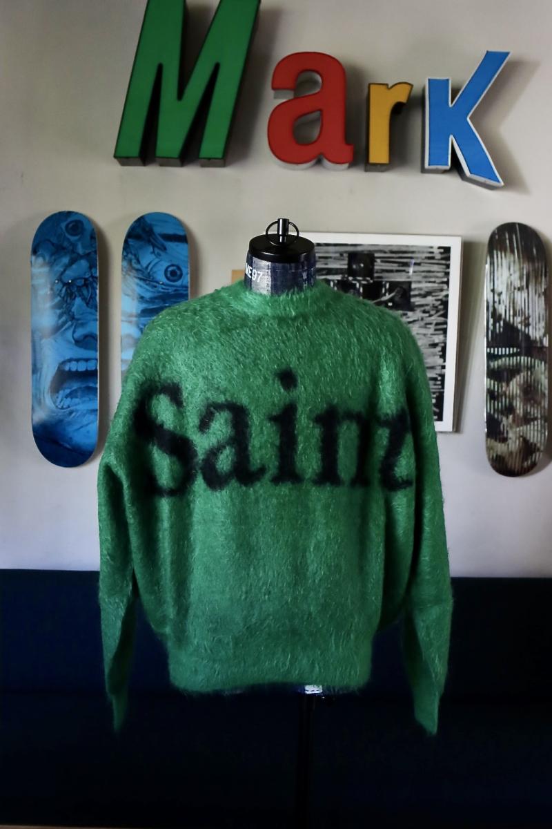 ©SAINT Mߡߡߡߡߡ ȥޥ 23AW˥å SAINT CREW NECK KNIT(SM-A23-0000-043)GREEN1021()ȯ! 