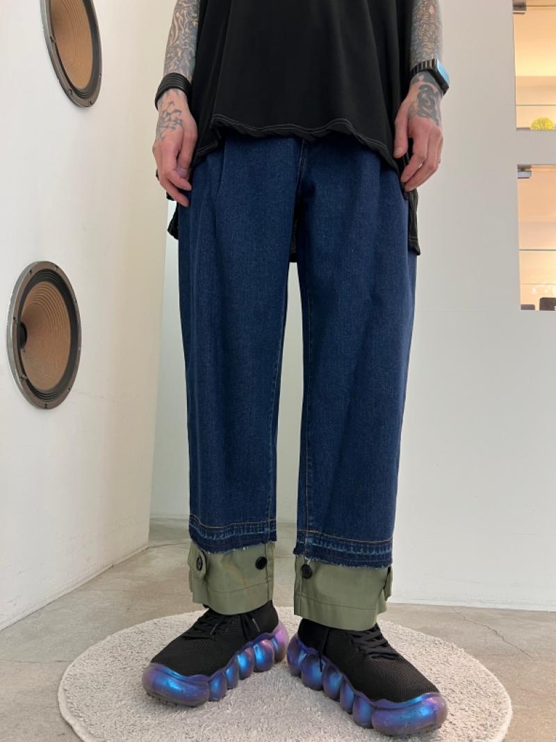 WIZZARD / WASHED DOCKING DENIM ARMY PANTS 