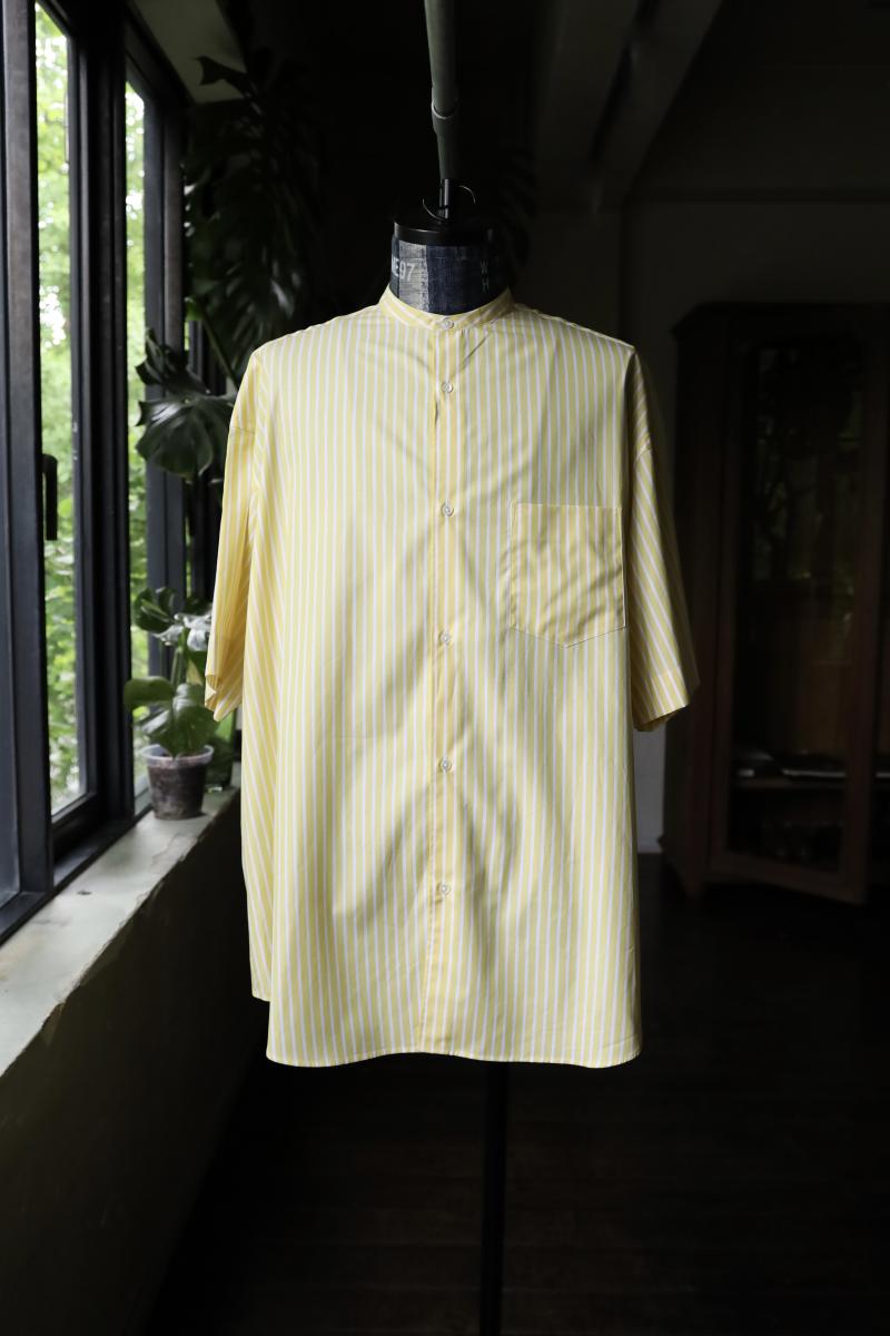 Graphpaper եڡѡ24SS  SIDOGRAS S/S Oversized Band Collar Shirt(GM242-50005)YELLOW STRIPE61()ȯ! 