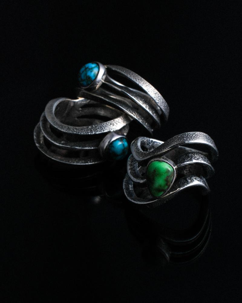 Aaron Anderson:Turquoise Tufa Ring