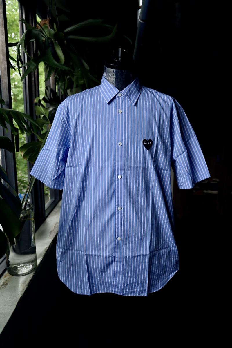 PLAY COMME des GARCONS  MEN'S STRIPED S/S SHIRT BLACK HEART(STRIPED)(AZ-B022-051)71()ȯ! 25,300 ǹ