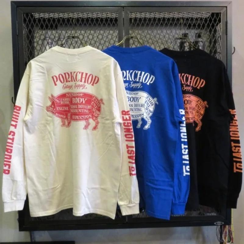 PORKCHOP GARAGESUPPLY(ݡåץ졼ץ饤) PORK BACK L/S TEE