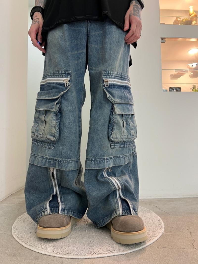 A.F ARTEFACT / Denim Cargo Zip Buggy Pants