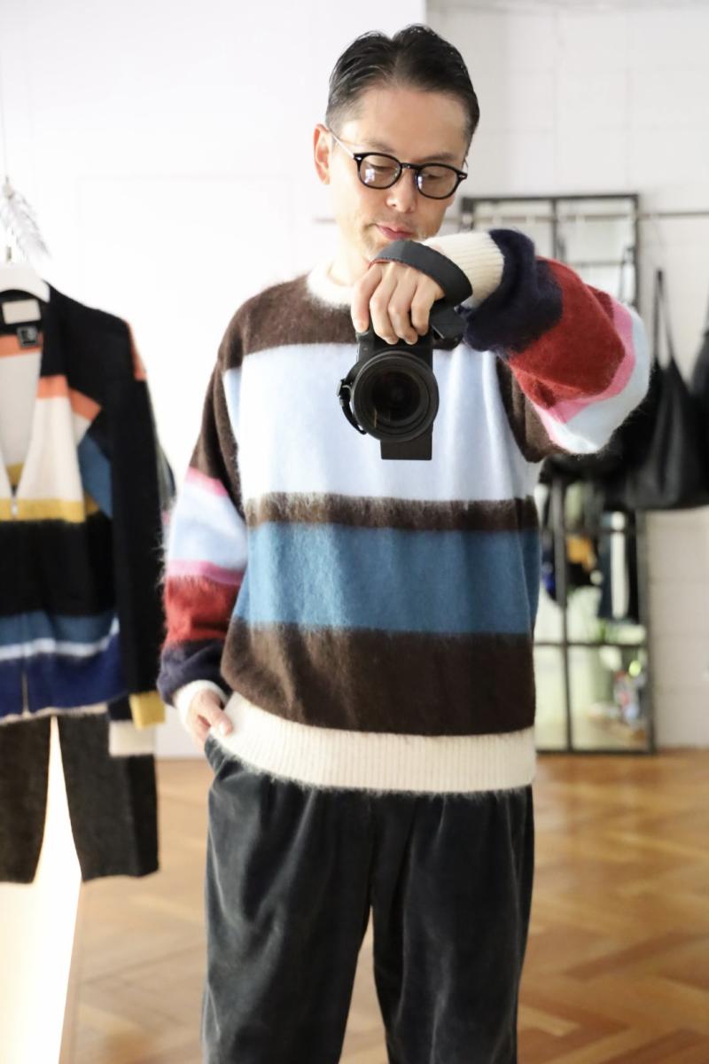 YOKE 衼25SS MOHAIR BORDER SWEATER - KEITA MARUYAMA 30TH ANNIV. EXCLUSIVE-(YK24FW0885S-KM)BROWN 